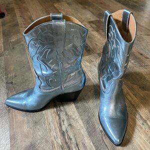 Dolce Vita Metallic Blue Leather Cowboy Boys - Size 6